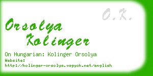 orsolya kolinger business card